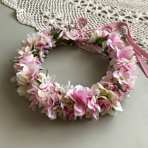 Flower Crown＊花かんむり＊ホワイトピンク