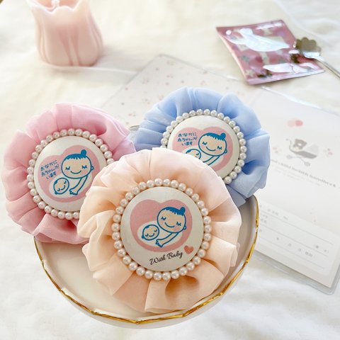 【再販7！】マタニティシフォンロゼット♡ マタニティマーク　マタニティロゼット