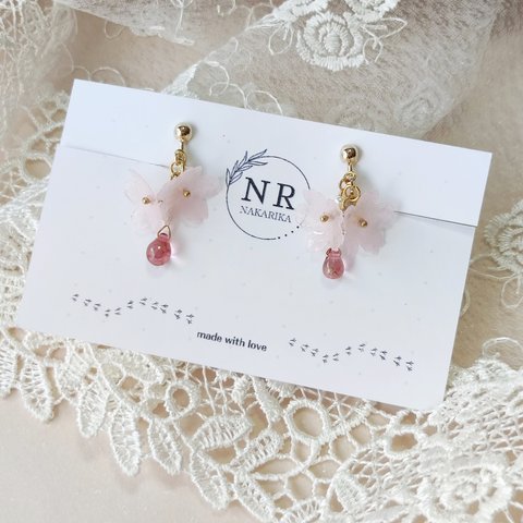 イヤリング❀桜・和紙 のイヤリング / ピアス