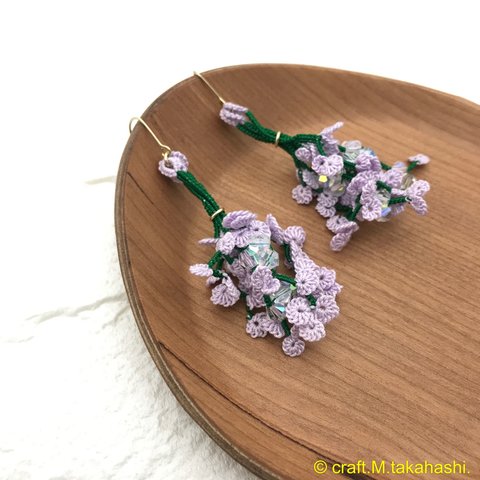 藤の花のフックピアス