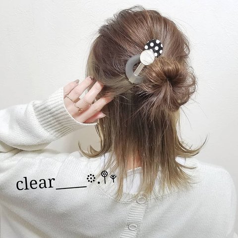 ドット柄♡誰でも簡単♪挟むだけでヘアアレンジ💓ヘアクリップ✴️