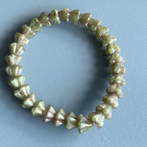 【1連30コセット】JIRI＊IVANA#czech beads#チェコビーズ　bell flower6✖️6㍉ luster khaki mixassort