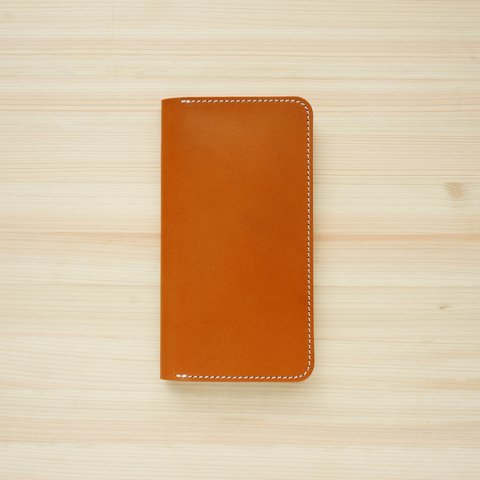 牛革 iPhone8Plus/7Plusカバー  ヌメ革  レザーケース  手帳型  キャメルカラー  