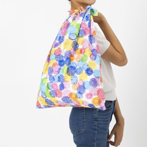 あずまトート～花菊～　綿100％　大きめサイズでエコバッグにも使える　あずま袋