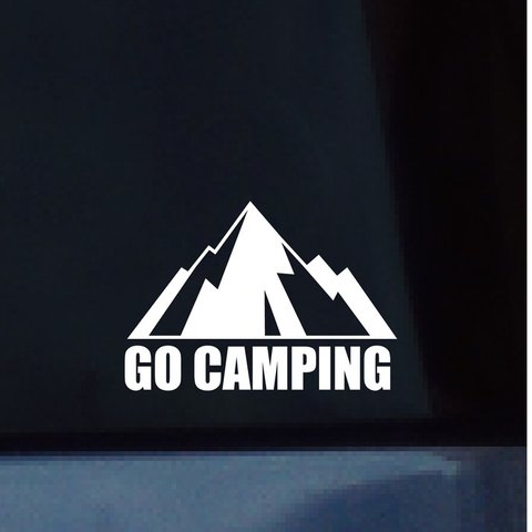  アウトドア　キャンプ山脈カッティングステッカー　屋内・屋外両用　お車やキャンプギア、PCなどお好きな場所にワンポイントでいかがでしょうか？
