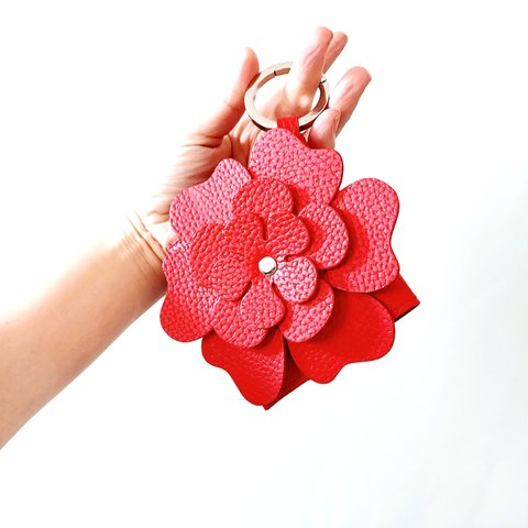 leather flower case 『red』