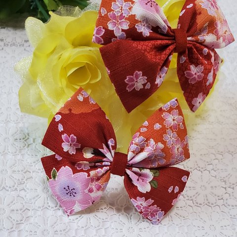 ⑨桜🌸和柄  リボン 2個セット