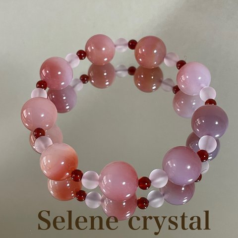 塩源瑪瑙　ブレスレット　高品質　大玉　かわいい　　　　天然石ブレスレット　Selene crystal