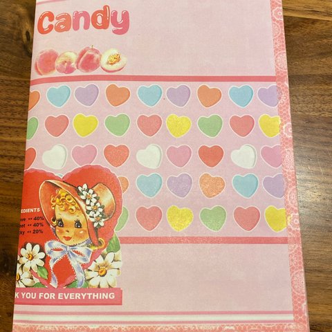 【006】おすそ分けファイル　BOOK型　Peach Candy柄