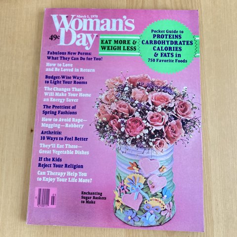 ** アメリカ ヴィンテージ  Woman's Day 雑誌 フラワー  **