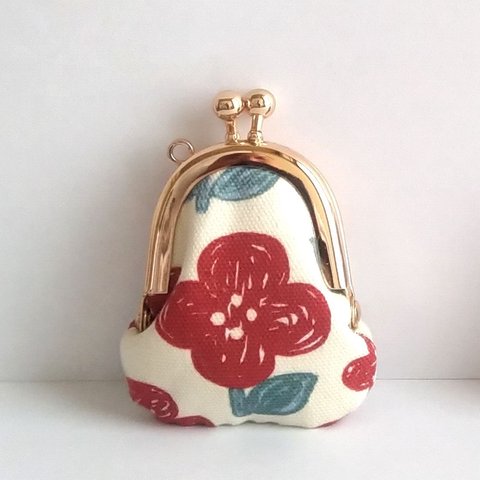 小さいがま口：豆姫：ちっちゃいがま口：littlie purse 358：かわいいがまぐち：小さな財布：花,クレヨン,flower,crayon