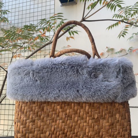 【秋冬】山葡萄かごバッグ　手作り　網代編み　定番　内布あり