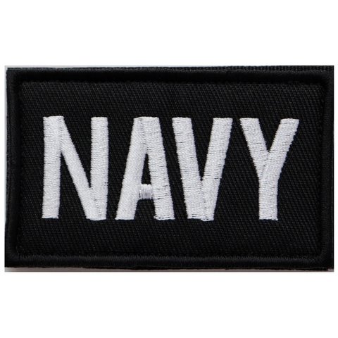 ワッペン NAVY（ネイビー・海軍） マジックテープ（ベルクロ・面ファスナー）着脱式 ミリタリー サバゲー 刺繍パッチ