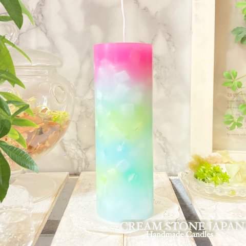 Φ5.1cm×H15cm ペタルキャンドル (フューシャ) № 000770 /Gradation Candle