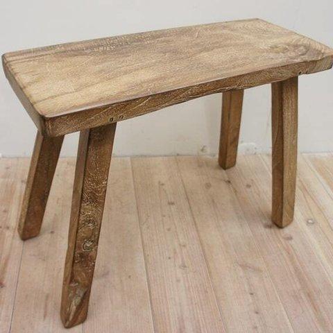 オールドチーク材のスツール 60cm 無垢材の椅子 堅牢なチーク材 チーク無垢材 古材 古木 