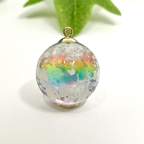 虹空 幸福の虹の輪 雲レジン キーホルダー/ネックレス No.22