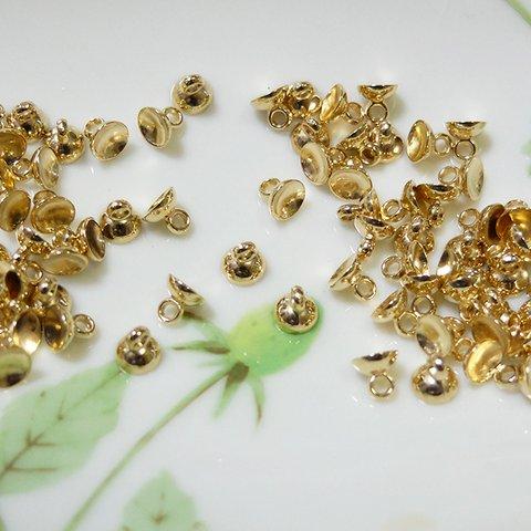 極小プラスチックゴールドキャップ　５０個前後　5.5mm　B-5-10