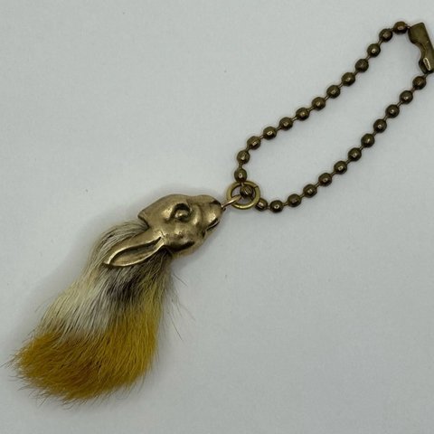 ◇真鍮◇ラビットフット キーホルダー ◇ミックスイエロー◇ LUCKY RABBIT FOOT KEYCHAIN 