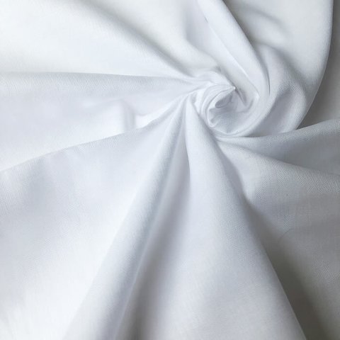 ホワイト 綿ローン ヘリンボン織り 無地 国産 h-1702