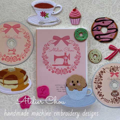 商用利用可能💛刺繍データ2枚組ＣＤ「Handmade machine embroidery designs」
