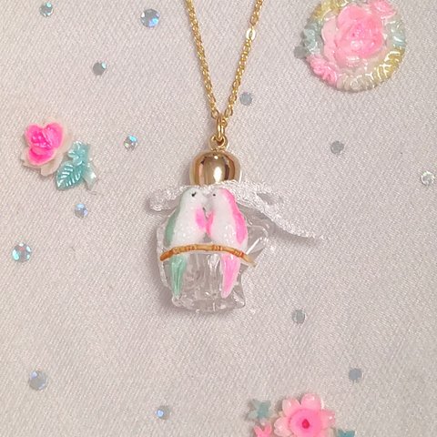 perfume bottle necklace（bird）