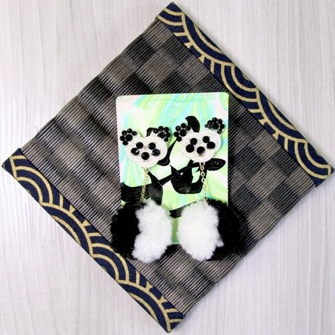 水引ピアス【マジカルパンダ】magical panda
