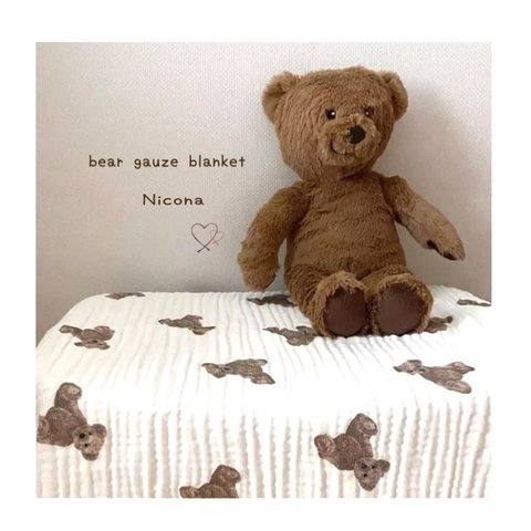 🧸SAL E🧸bear gauze blanket☆出産祝い☆おくるみ☆赤ちゃんプレゼント☆出産祝いギフト☆ベビー用品☆新生児🧸くまさんヘアクリッププレゼント中🧸ラッピング無料です🧸