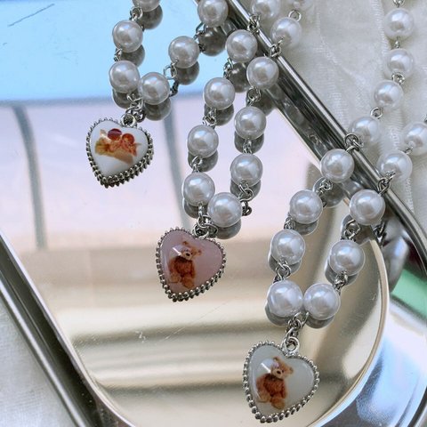 HEART BEARS ＆ ANGEL PEARL necklace