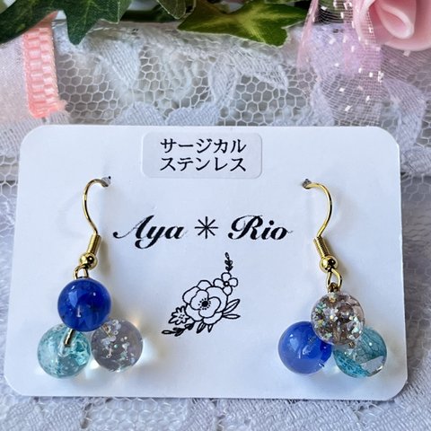 【32】ピアス  揺れる  つぶつぶ  レジン 