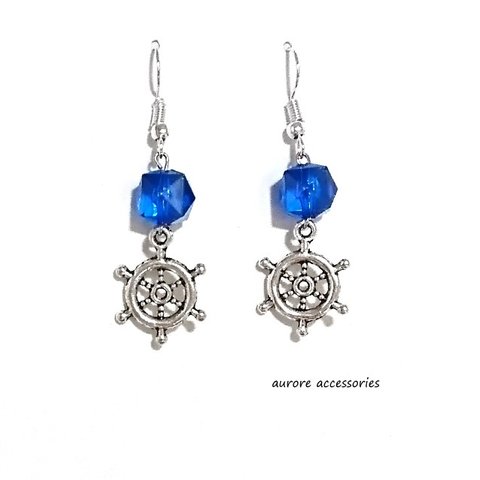 marine blue pierced earrings　シルバー　ブルー　海　マリン　青