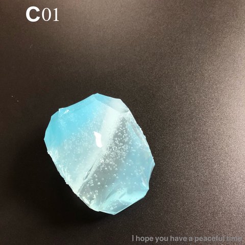 アロマのかおる鉱石キャンドルアクアマリンカラーc01