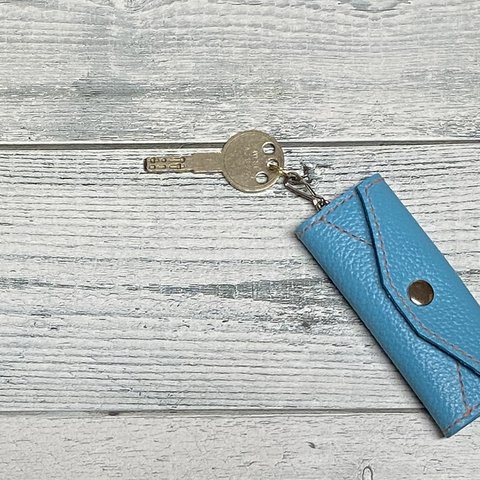 ✉L.A.N's  leather 4key case ✉【牛革　ターコイズ系】