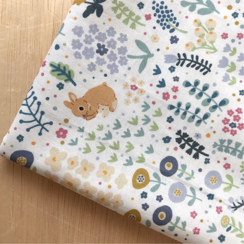 【シーチング 55×45】韓国・rabbit botanical・ホワイト