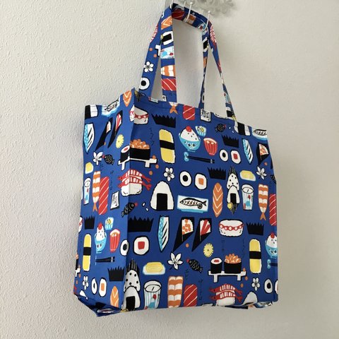 青寿司タイト・アンド・タイディ・トートバッグ; Blue Sushi Tight ‘n’ Tidy Tote Bag、エコバッグ、eco bag