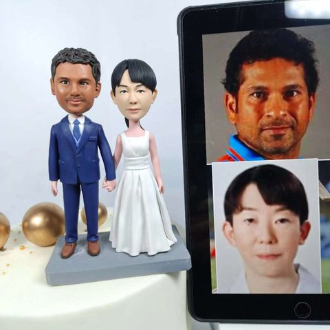 ケーキトッパー オーダーメイド 似顔絵プレゼント フィギュア人形ぬいぐるみ 結婚式祝い 周年記念日 夫婦 カップル 両親 恋人 プレゼント にプレゼント