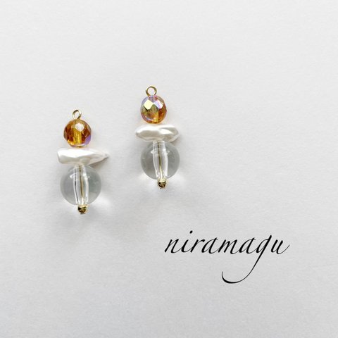 apricot beads pierce