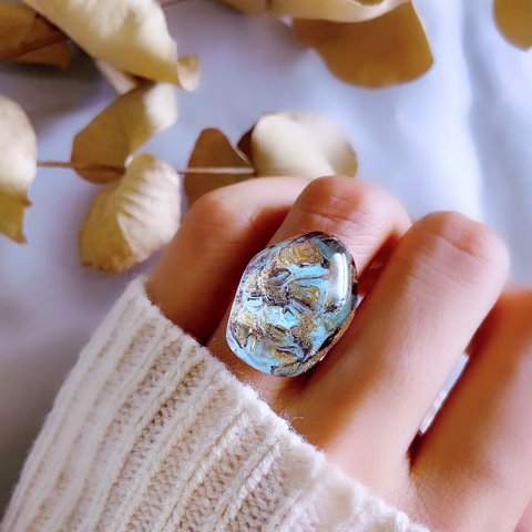 glass wave oval chocomint ring