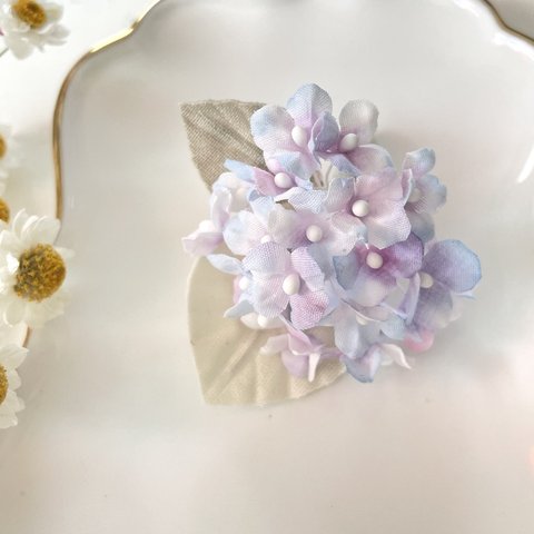 紫陽花コサージュブローチ　彩