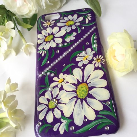 大特価【SALE】白いマーガレットのiPhone6ケース♡(押し花風)