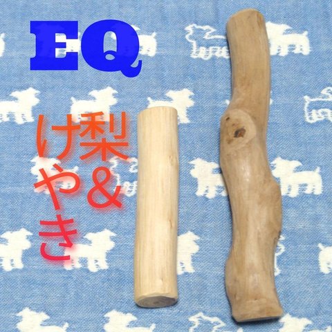 EQ.けやき梨の木新品.犬用おもちゃ、小さめ中型犬向け歯固め、かじり木