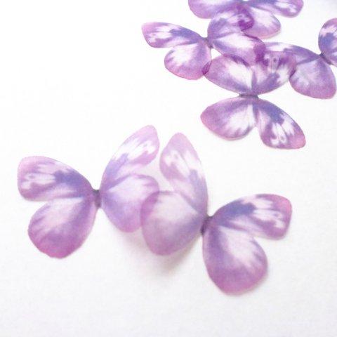 ちょうちょのパーツ 3cm シフォン オーガンジー 素材 蝶 素材 布の蝶 パープル 紫 9