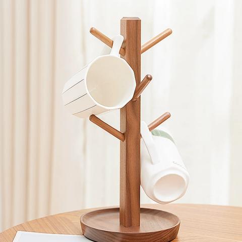 木製  杯の棚  置物  コップを逆さに掛ける コーヒーティー マグカップのハンガー