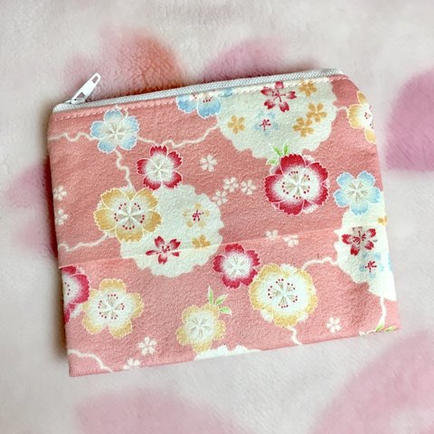 ポケットティッシュケース付きポーチ桜