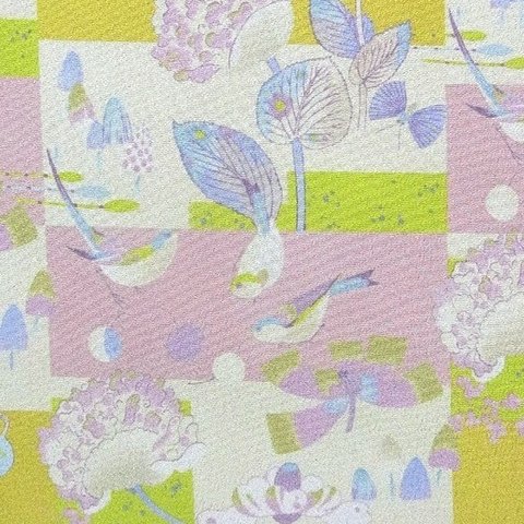 キモノッテ　オリジナル生地　アンティーク復刻和柄　105x100cm ポリエステル#400026