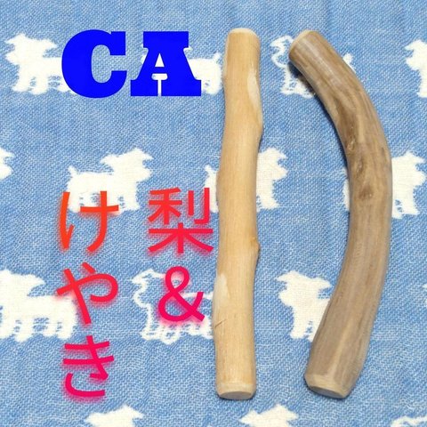 CA.けやき梨の木新品.犬用おもちゃ、超小型犬向け歯固め、かじり木