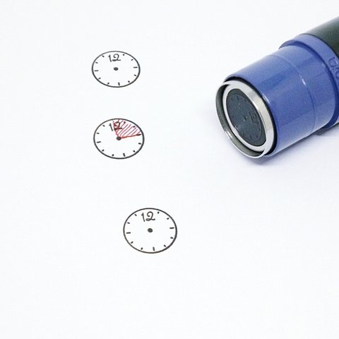 丸時計のハンコ　アナログ時計　スタンプ　スケジュール帳向け　家計簿　管理用