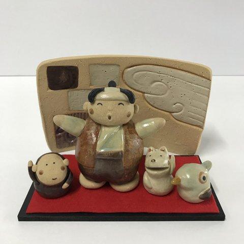 桃太郎セット　Ｆ-140　陶製（五月人形）