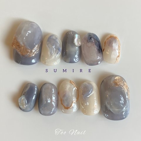 【再販】sumire✿.•¨大人violet×blueインクニュアンスネイル