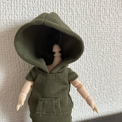 オビツ11  シンプルな半袖パーカー　khaki