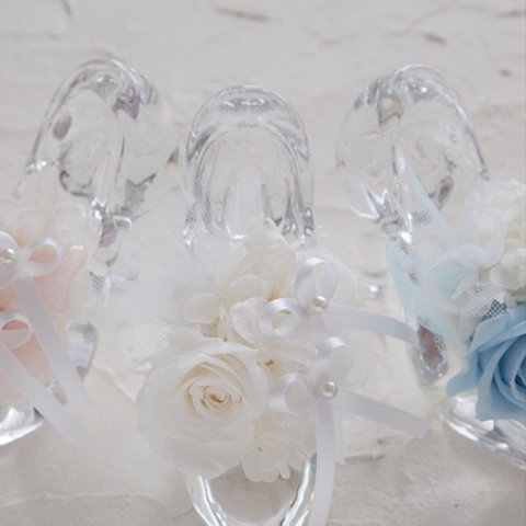リングピロー☆プリンセスのようなガラスの靴☆ホワイト